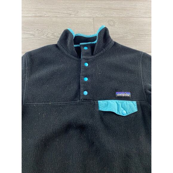 Patagonia Womens Synchilla Snap-T Fleece Pullover Jacket Size Medium Black - Picture 2 of 8